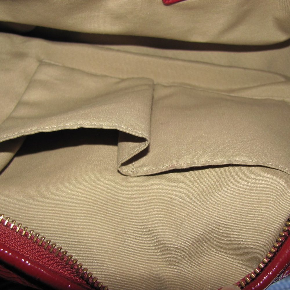 COACH ERGO RICH RED PATENT LEATHER LG HOBO TOTE BA - Picture 9 of 12